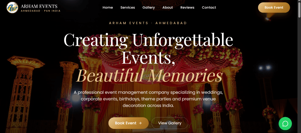Arham Events - Luxury Event Management Platform